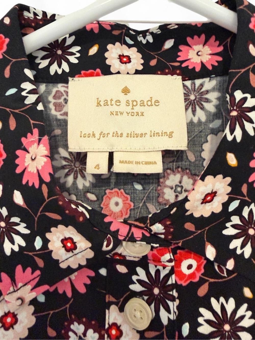 Kate Spade Black Floral Fit & Flare Dress - Picture 4 of 7